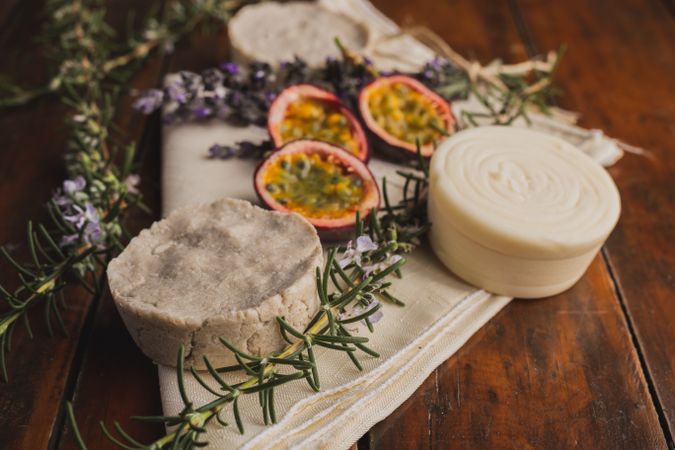 Natural soaps on the table