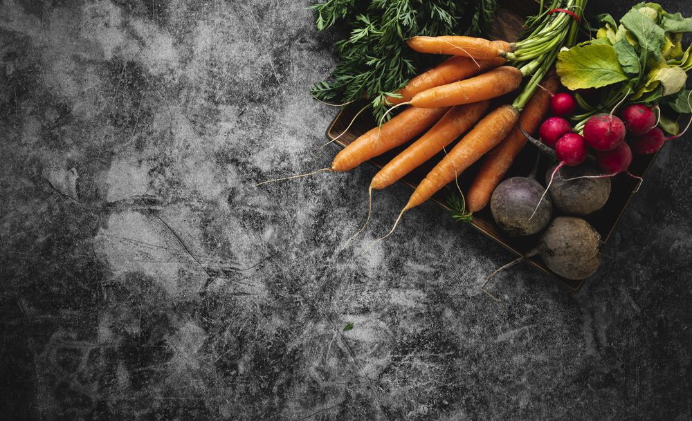 Assortment of veggies with copy space