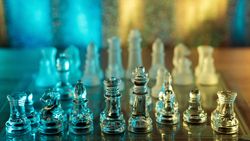 Glass transparent chess background