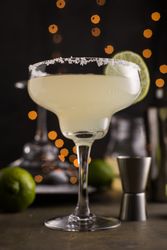 Preparing a margarita cocktail