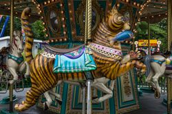 Cat carousel ride in Lake Compounce located in Bristol, Connecticut