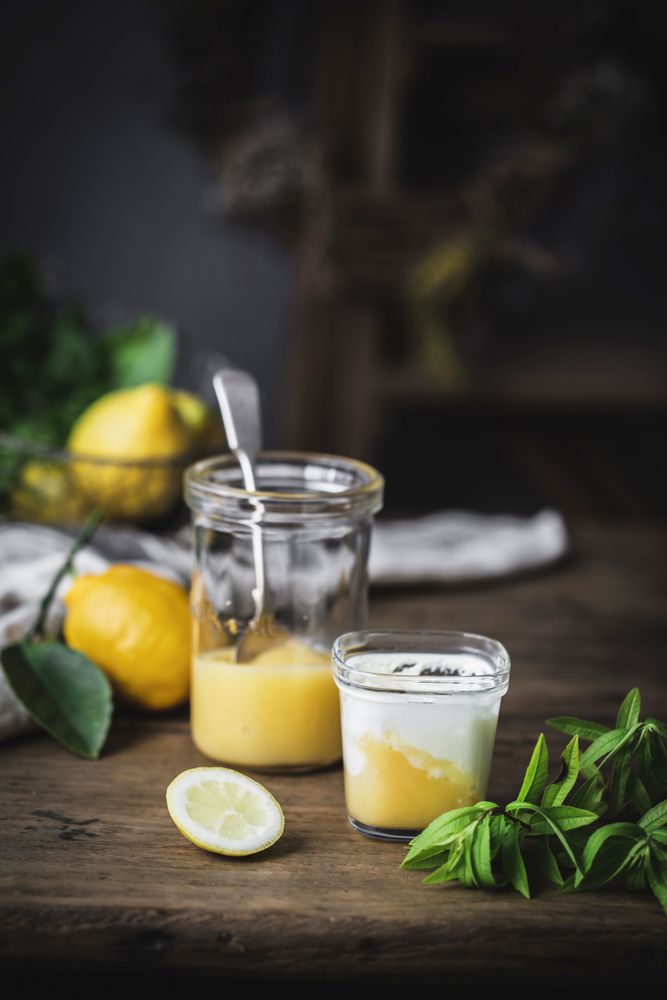 Homemade yogurt with lemon curd