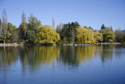 Mountain lake at summer time