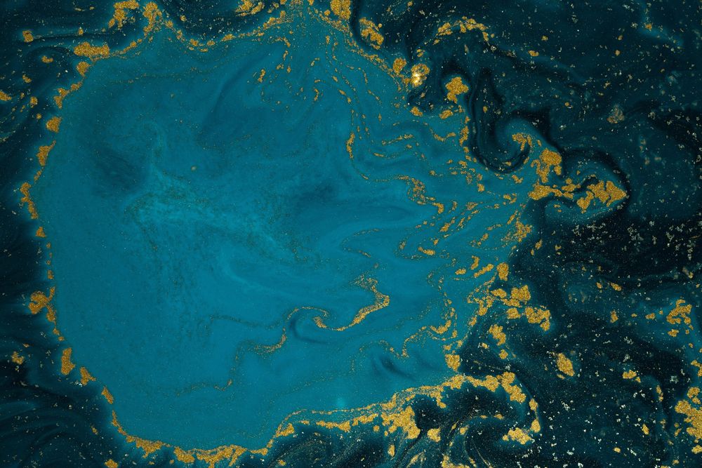 Blue and gold marble texture