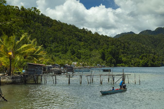 Warsambin, Indonesia - Oct 17, 2019: The small and humble village of Warsambin