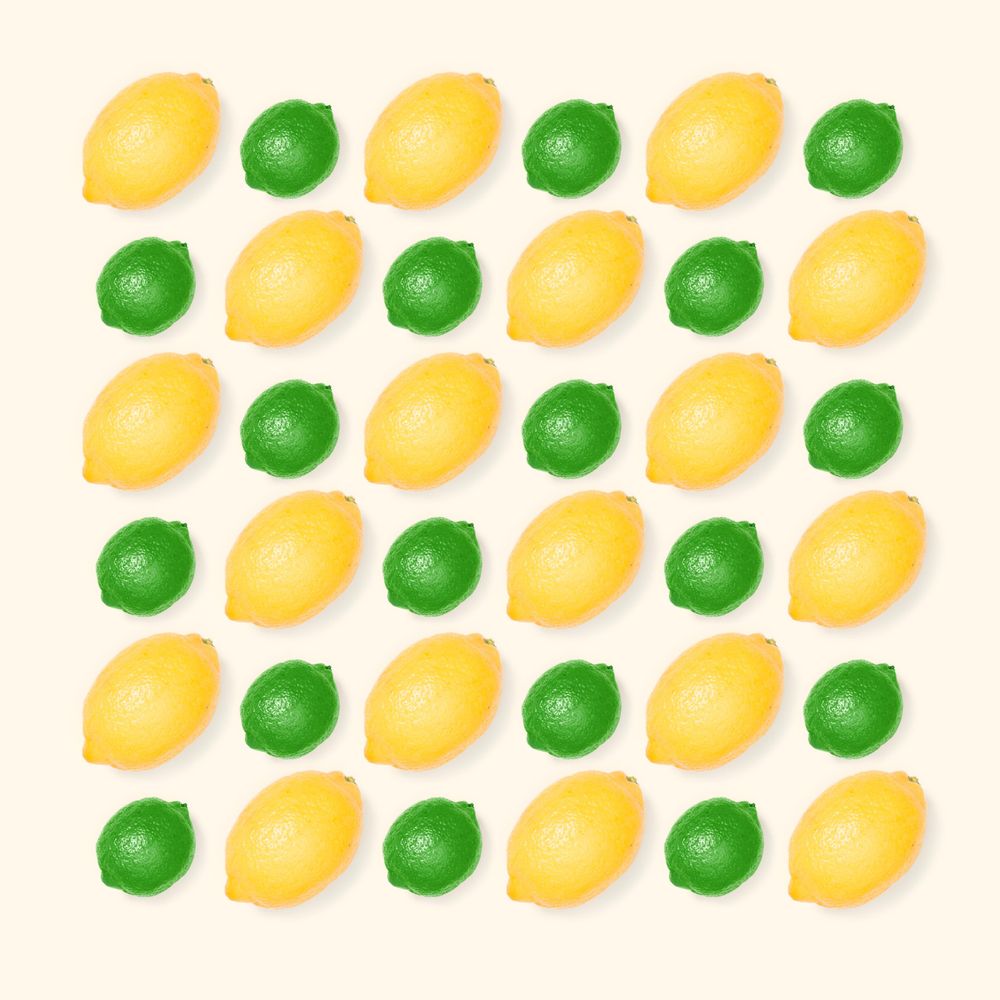 Lemon and lime pattern on light background