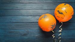 Concept of Halloween, Halloween balloon, space for text