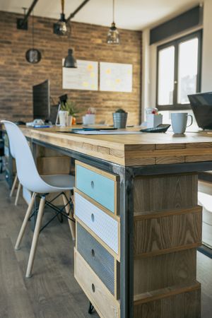 Empty industrial style office