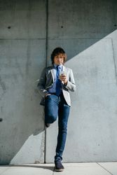 Businessman using mobile