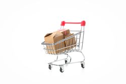 Concept of shopping, discounts, isolated on light background