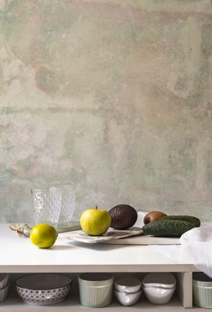 Fresh ingredients, recipe of Green smoothies.