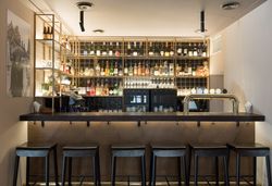 Small bar in cozy restaurant