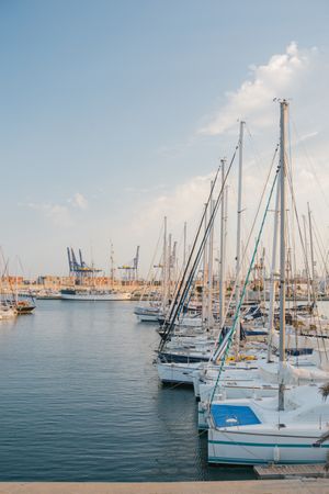 boat on water in port in sunny day
