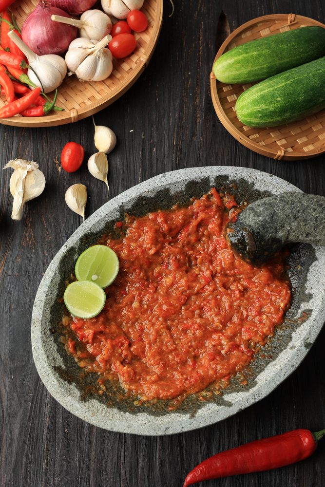Fresh Made Sambal Tomat or Indonesian Spicy Tomato Paste