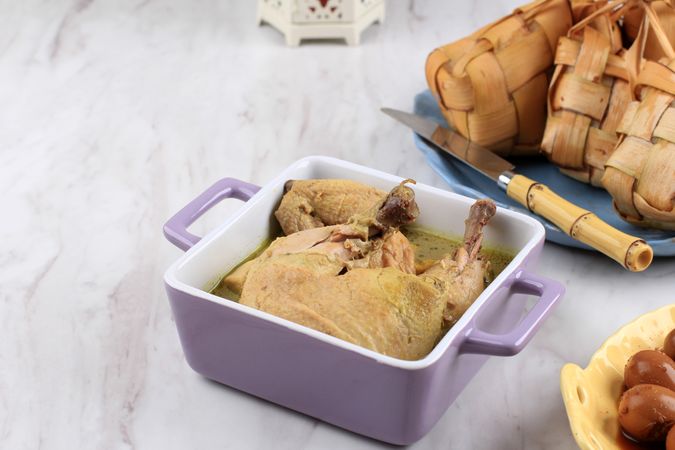 Opor Ayam or Chicken Curry. Chicken Cooked in Coconut Milk and Various Spices.
