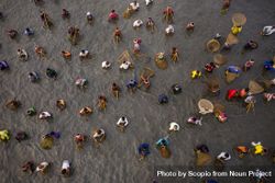Top view of fishermen celebrating the traditional fishing festival in Bangladesh 5QMXe5