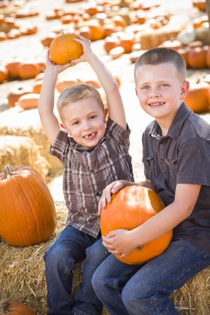Boys Having Fun on a Autumnal Day