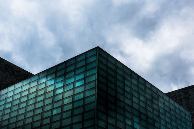 Contemporary building exterior with glass surface