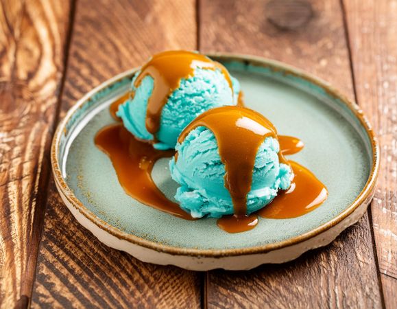 tutti-frutti ice cream with sweet milk syrup