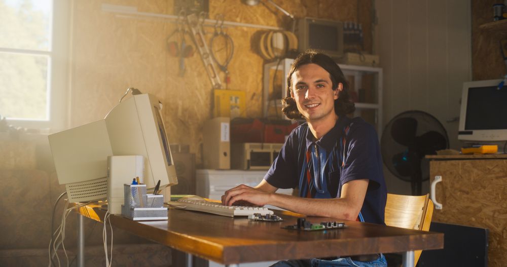Man Starting an Innovative Fintech Startup Company In Nineties.