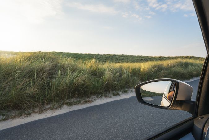 Car window view in Sylt island