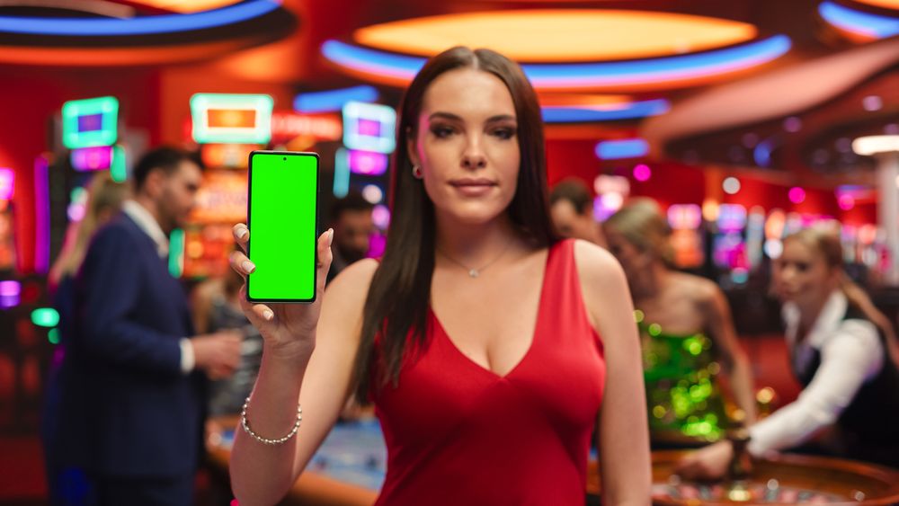 Commercial Template Footage for Online Casino and Betting Websites with a Beautiful Woman Posing