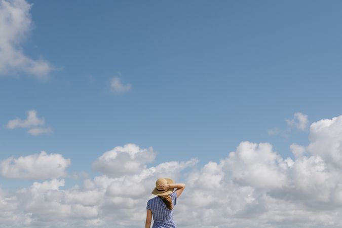 young woman enjoying breeze