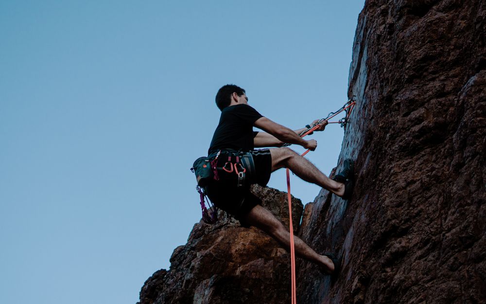 Climber on mountain