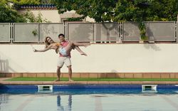 Group of friends having a pool party