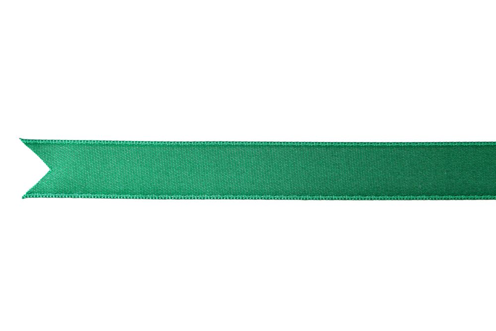 Green ribbon isolated on blank background. Gift concept