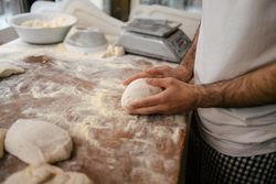 Baker's hands kneading