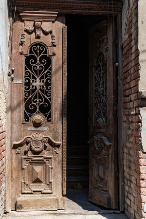 Old door in Tbilisi's downtown