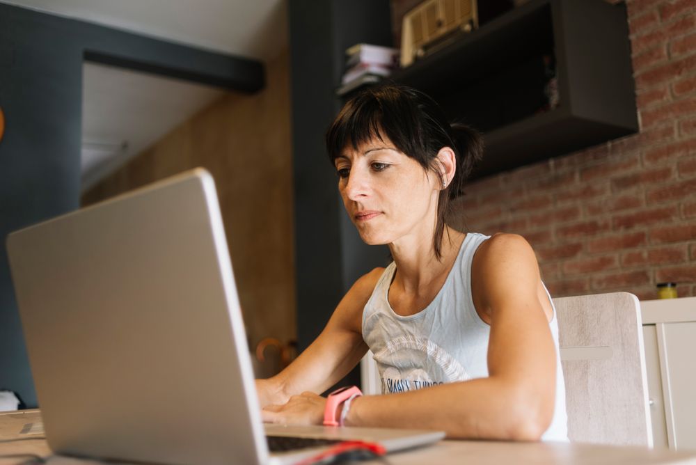 Woman working at laptop