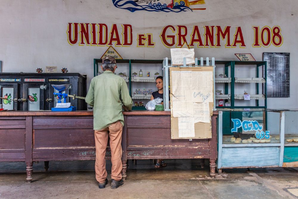 Havana, Cuba - November, 22 2012: Anonymous man in shop