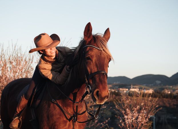 Woman riding horse