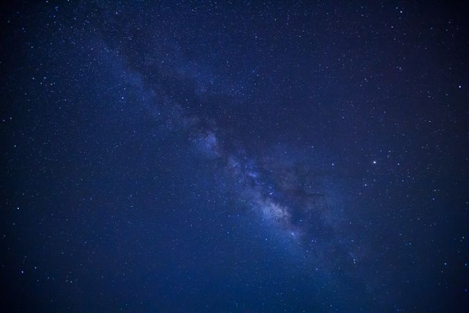 milky way galaxy and space dust in the universe, Long exposure photograph, with grain.