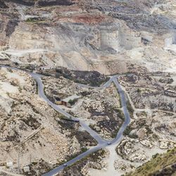 Drone view of stone quarry