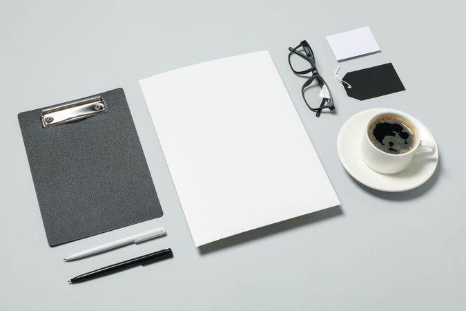 Mockup business brand template on light gray background, space for text