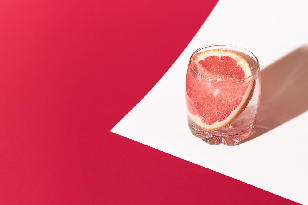 Cold grapefruit seltzer drink