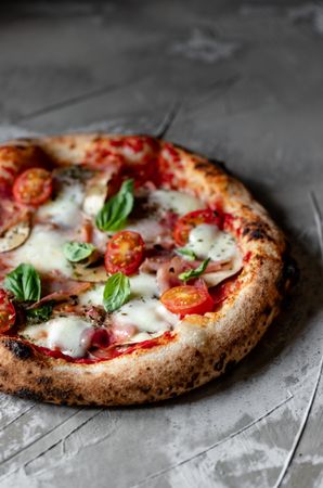 Close up of tasty summer pizza