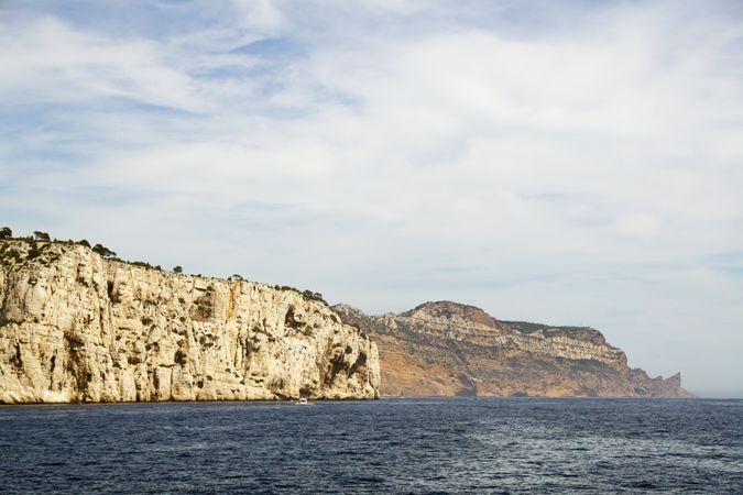 Beautiful limestone rocks on seashore