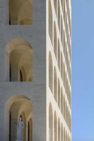 Concrete building under blue sky