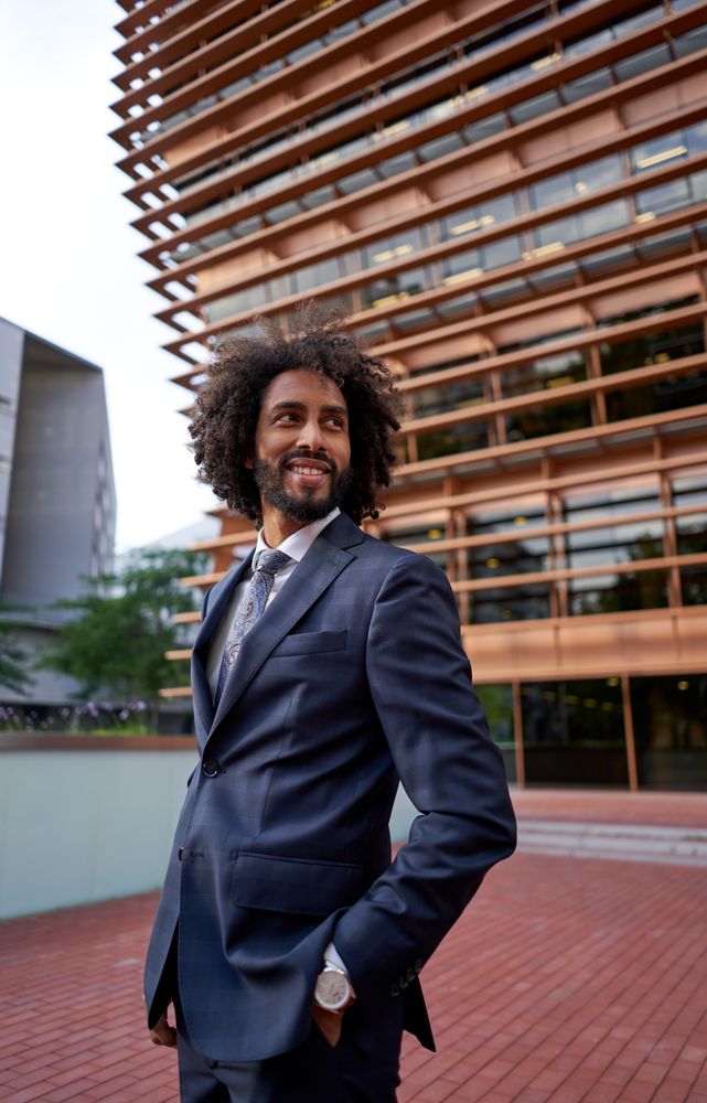 businessman standing at street