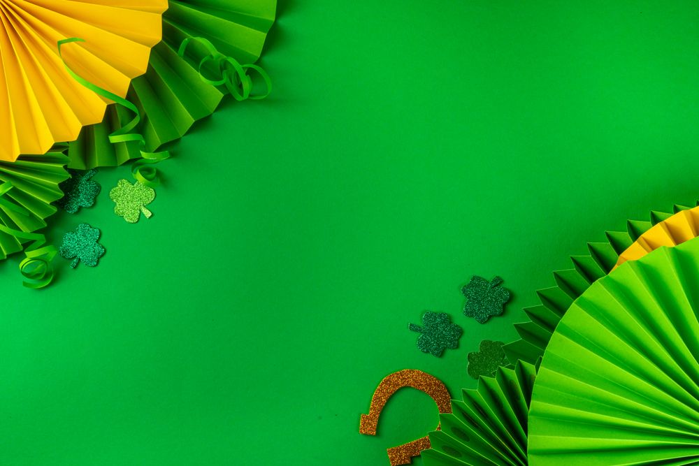 St Patrick flatlay background