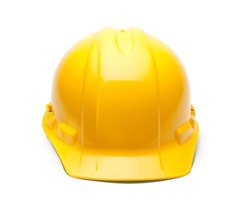 Yellow Hard Hat, Gloves and Hammer