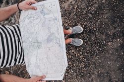 Man holding paper map
