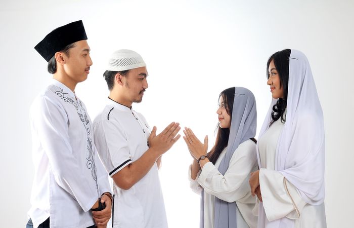 Eid Mubarak Frienda and Family Gesture.