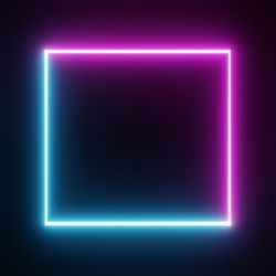 Blue and pink light making square shape