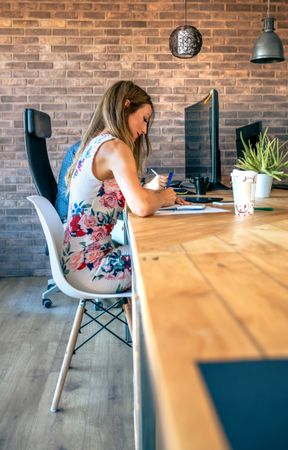 Businesswoman working at the office