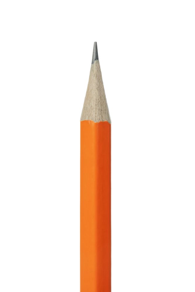 Office pencil isolated on plain background, close up